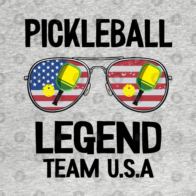 Pickleball Legend Team U.S.A Flag Sunglasses Pickle Ball by Kuehni